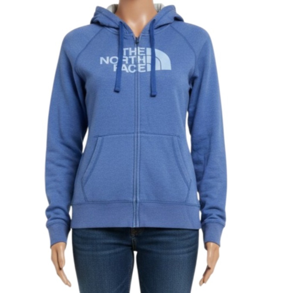 The North Face Half Dome Zip Hoodie Womens L Blue Heather Gorpcore Campus Cozy